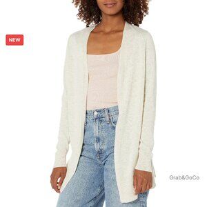 Lightweight Open-Front Cardigan Sweater Classic Chic Minimal Layering Piece